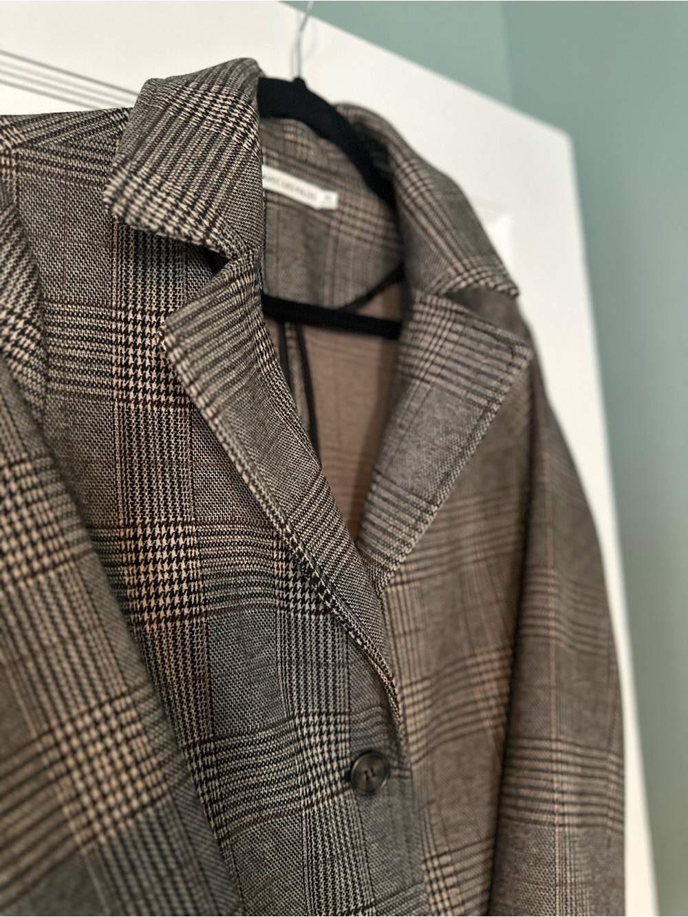 Avec Les Filles Anthropologie Plaid Longline Blazer XS Academia - Picture 10 of 10